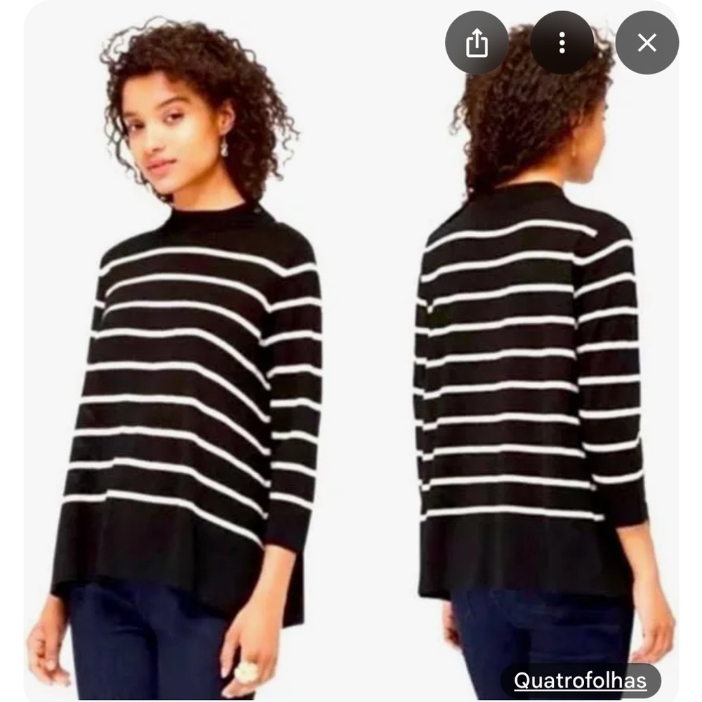 NEW WITH TAGS Kate spade Broome street black and white stripe sweater medium